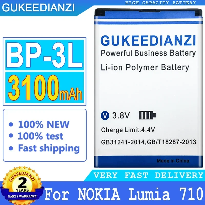 Batteria Del Telefono Cellulare Ad Alta Capacità Da 3100Mah Per Nokia Lumia 710 510 603 610C 900 303 603 610 3030 505 Batterie Smartphon