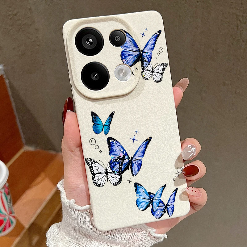 Butterfly Design Leather Texture TPU Phone Case