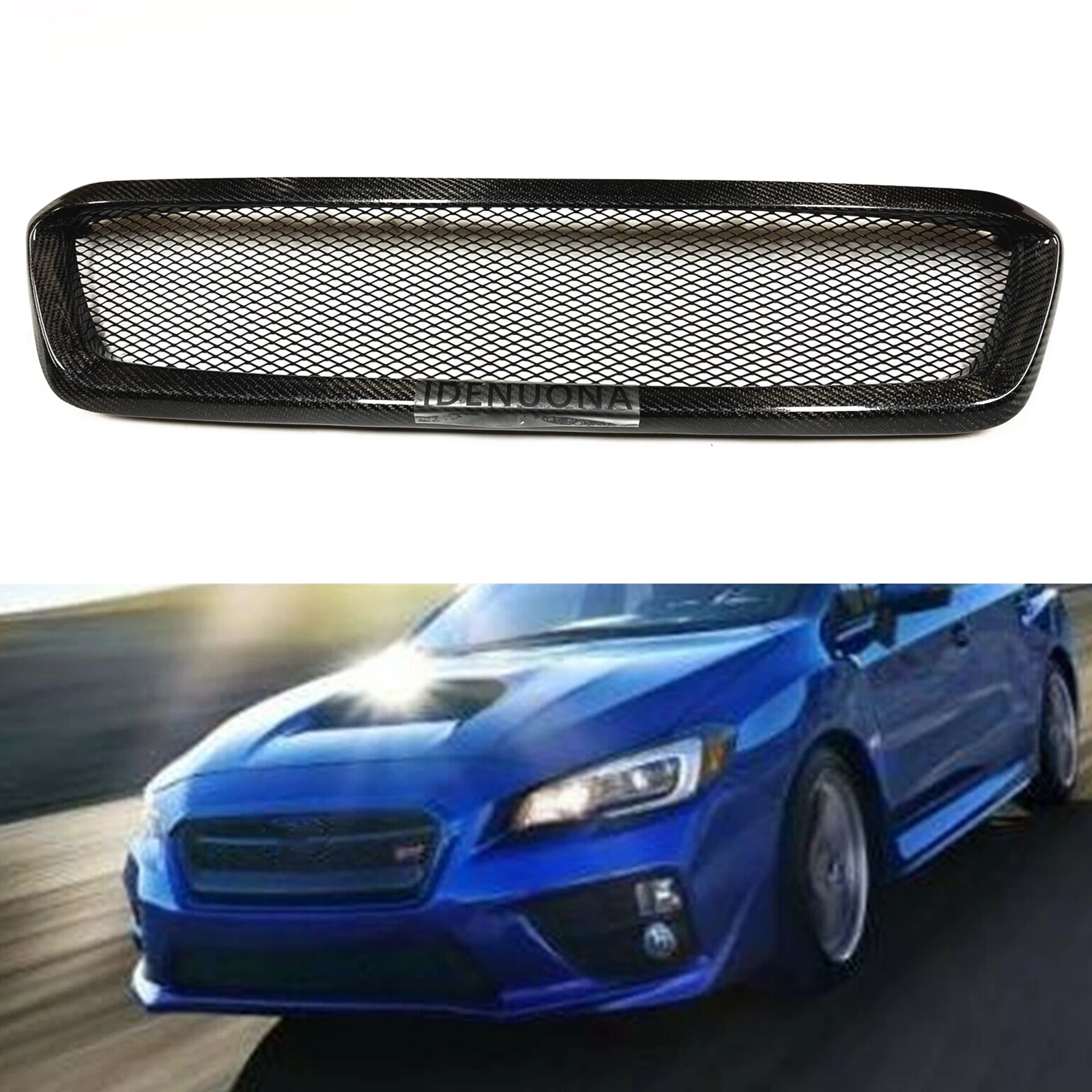 

Передняя решетка для автомобиля из стекловолокна и углеродного волокна, верхний бампер, аналогичная сетка, автозапчасти для Subaru Impreza WRX STI 2014-2017