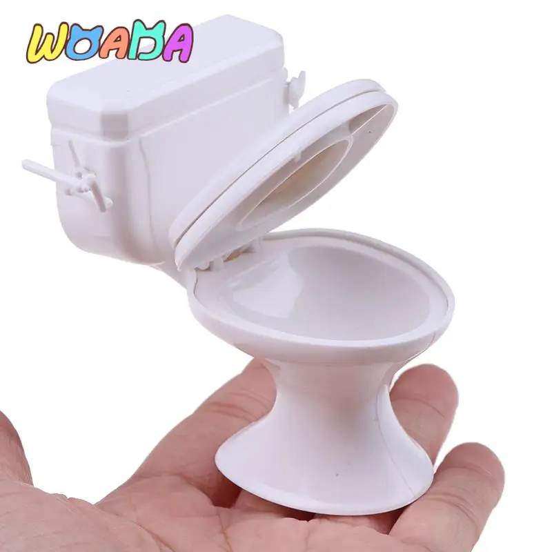 

Dollhouse Furniture Vintage Bathroom Modeling White Toilet Doll House Miniature Baby Pretend Toys Dolls Accessories