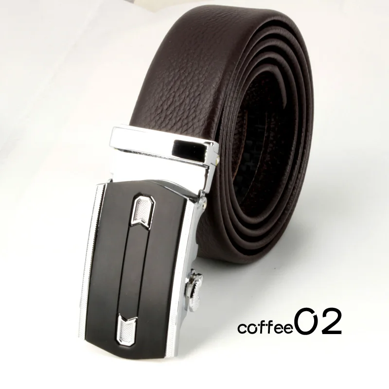 

For Men Black Automatic Buckle Cowskin leather Men Belts Luxury Brands Business Genuine Leather Belt