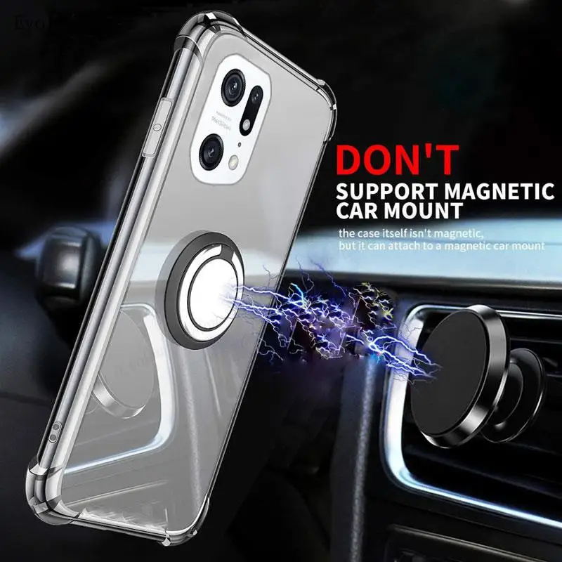Transparent Soft Silicone Phone Case with Car Magnetic Stand Holder