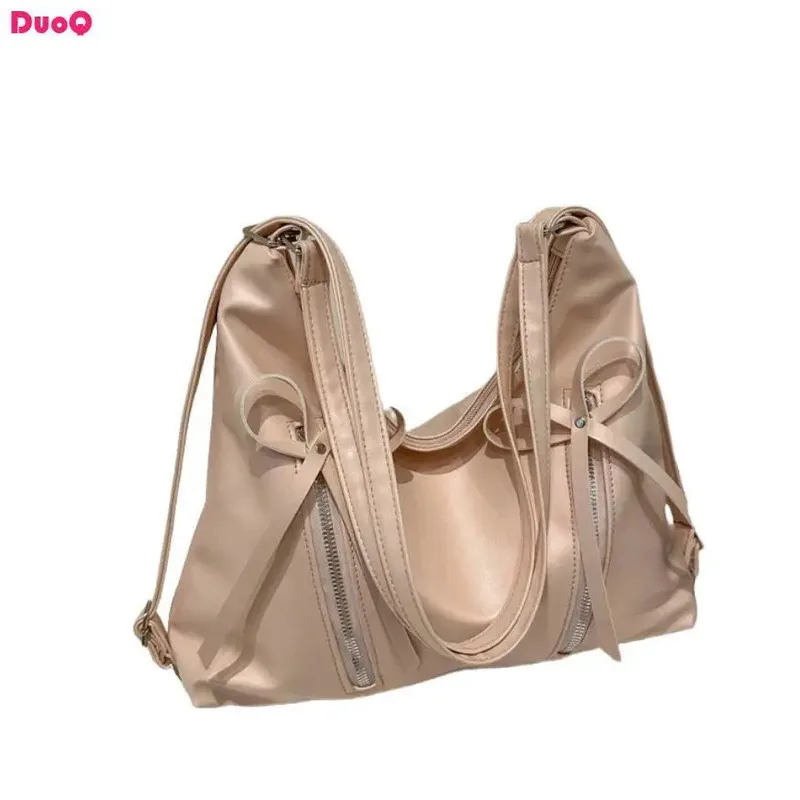 

2024 New Bow Shoulder Bag for Women's Fashionable and Exquisite Tote Bag Casual Large Capacity Backpack Multi Color Elegant