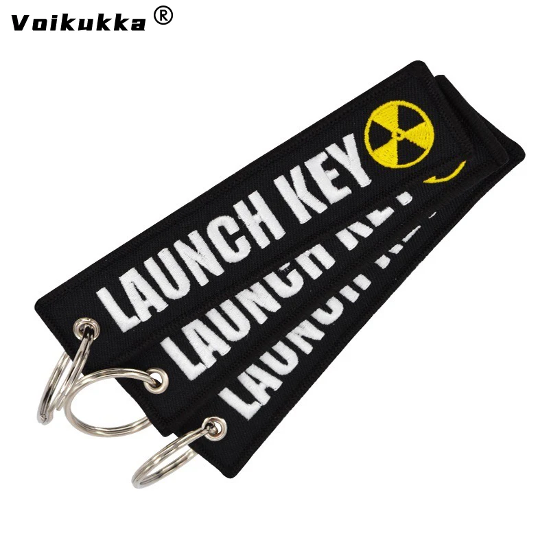 Motorcycle Keychain HOONIGAN LAUNCH KEY Both Sides Embroidered For Men Boyfriend Voikukka Jewelry