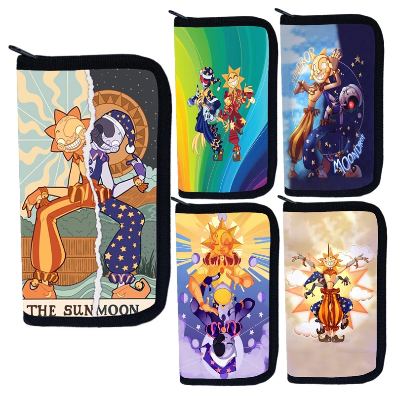 Cartoon Security Breaker Sunrise Boss Portafogli Lunghi Fnaf Sundrop Moondrop Portamonete Portamonete Per Uomo Ragazzo Bambini