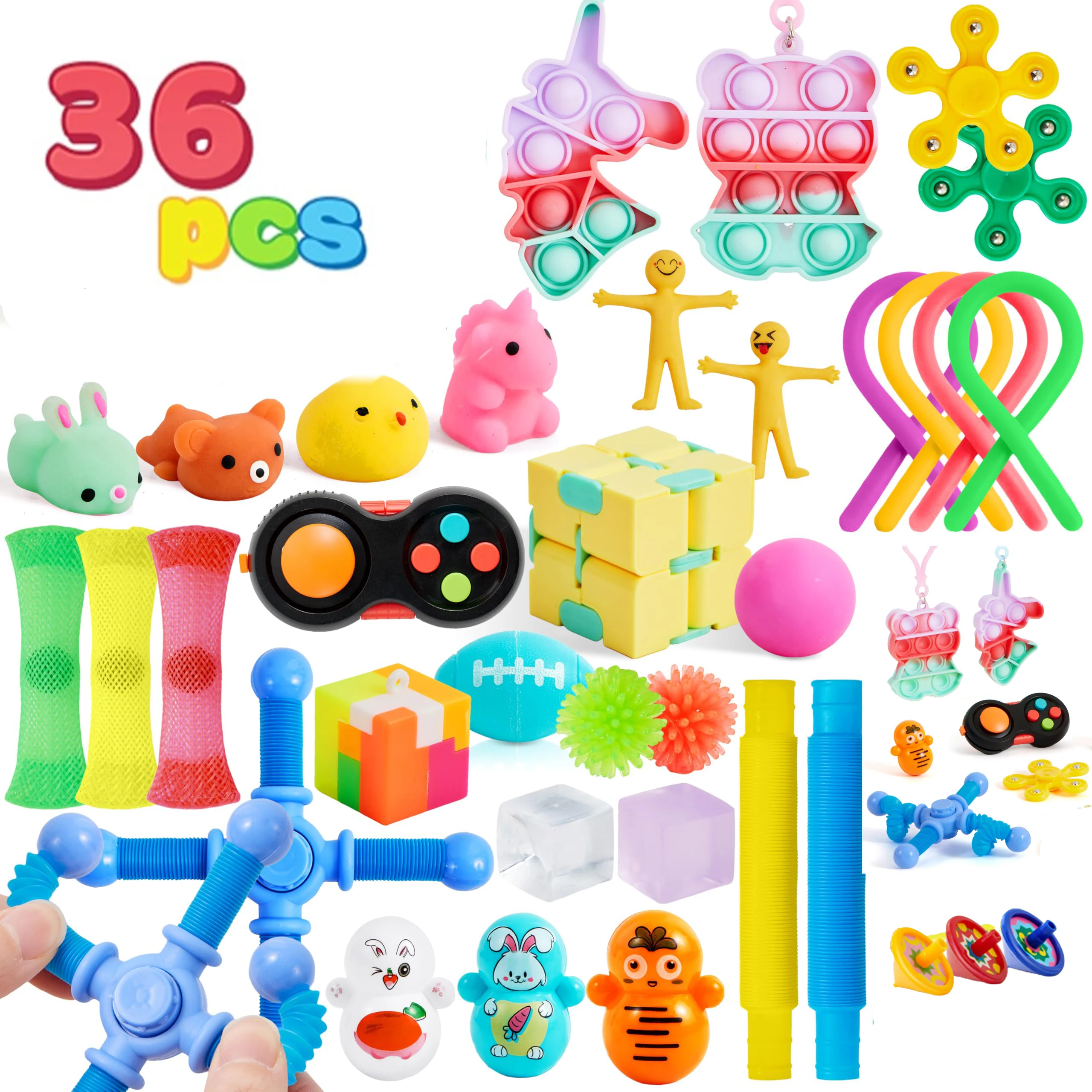 36 Pcs Party Favors for Kids, Popular Fidget Toys Pack, Goodie Bags Fillers for Kids Birthday Party, Prizes in Bulk for School