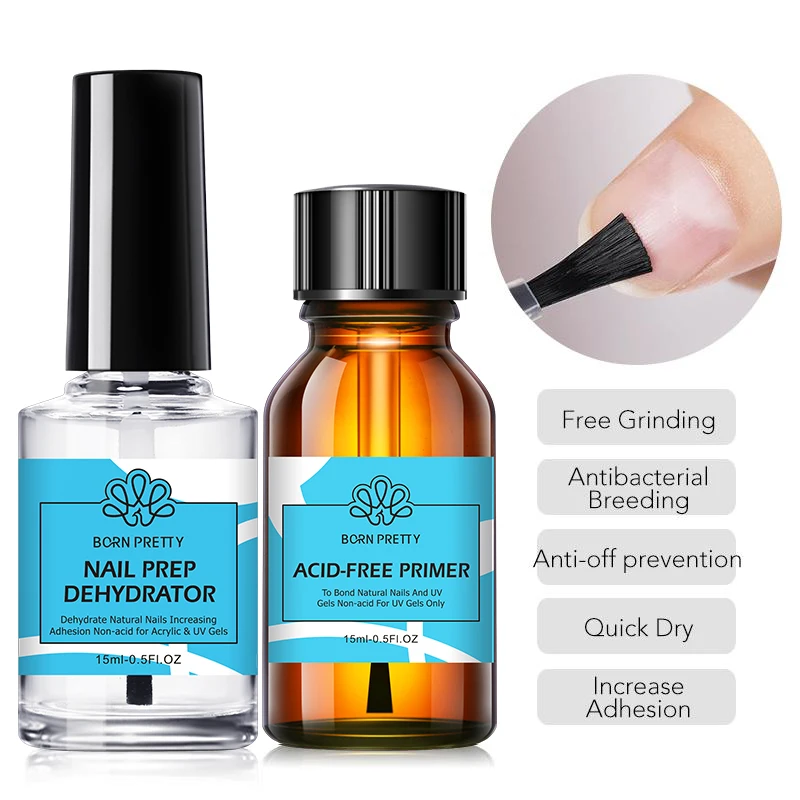 BORN PRETTY 15ml Nail Primer Prep Dehydrator Gel Nail Polish No Need Of