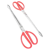 2 Pcs Trash Tongs Gripper Clamp Anti-scald Gloves Grabber Tool Briquette Yard Garbage Stainless Steel Elder 1