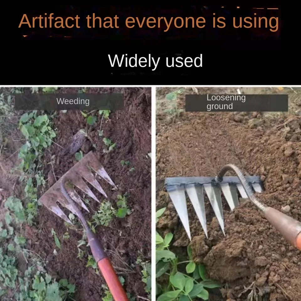Hoe Weeding Rake Agricultural Tools Grass And Root Hoe Divine Tool For Plowing And Loosening Soil Rake 4
