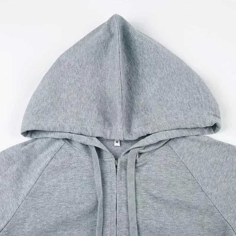 Casual Streetwear Basic Hooded Pockets Sweatshirt Tracksuit Solid Long Sleeve Hoodies Women 2026 Autumn Spring Fashion