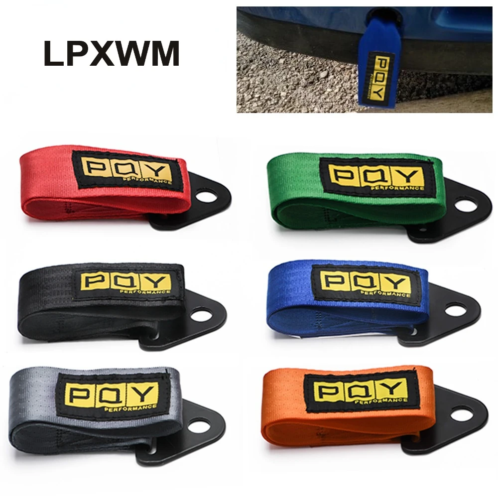

Towing Rope High Strength PQY JDM Trailer Tow Ropes Racing Car Universal Tow Eye Strap Tow Strap Bumper Trailer