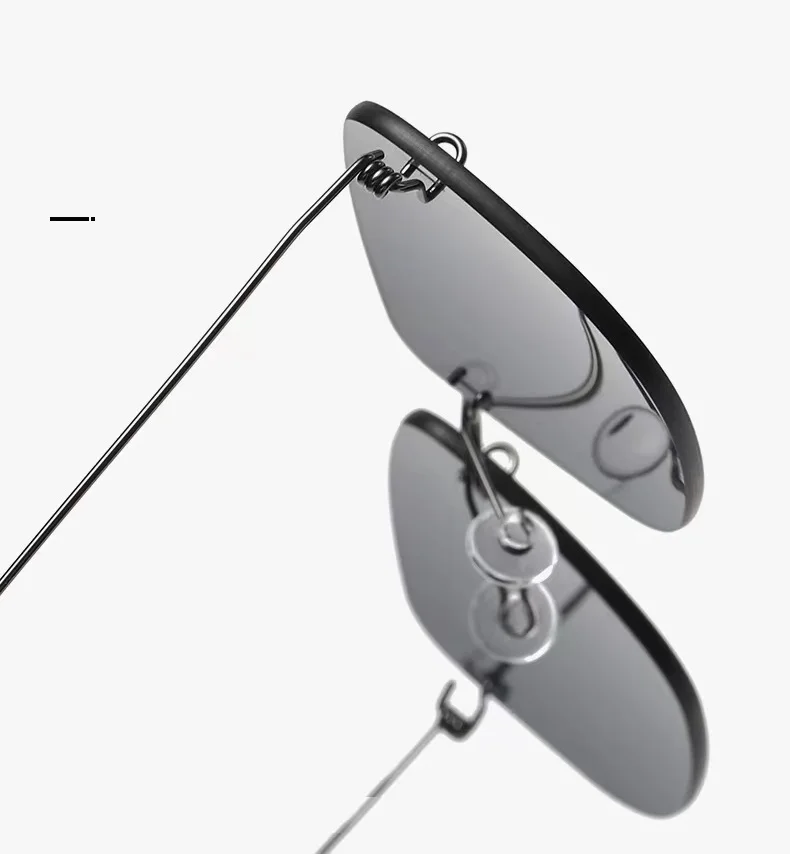 Aimee Women's Rimless Square Screwless Titanium Sunglasses 742366 Image 2