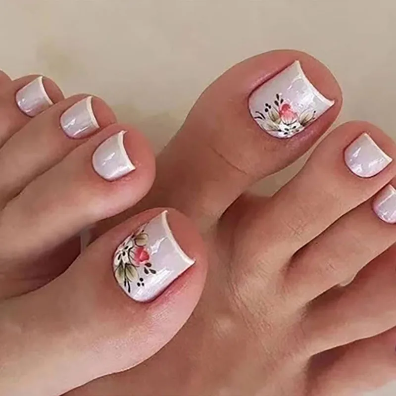 False Toe Nails Summer Simple Wearing Nail Art Pattern Removable