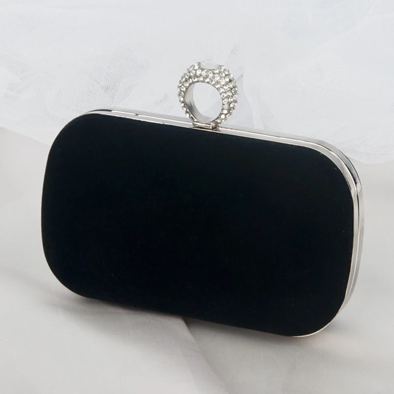 

Черный клатч, роскошная бархатная качественная Сумочка для женщин, вечерняя Свадебная маленькая сумочка для телефона со стразами, Наплечные кошельки через плечо