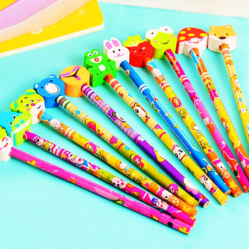 Cute Cartoon with Eraser Pencil Kids Birthday Party Start of School Boy Girl Gift Kindergarten School Prize Gift Pack 20Pcs party toys,toy gift filler