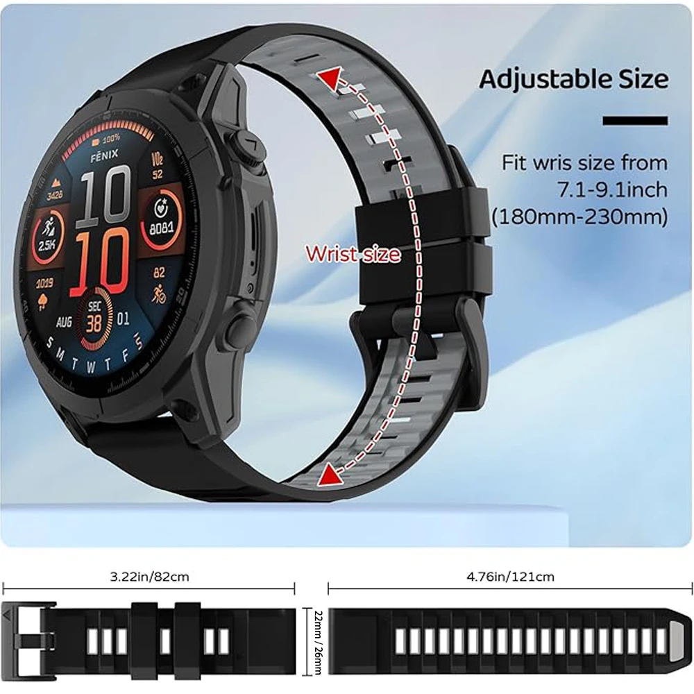 Silicone QuickFit Release Watch Band Strap | 22-26MM Bracelet