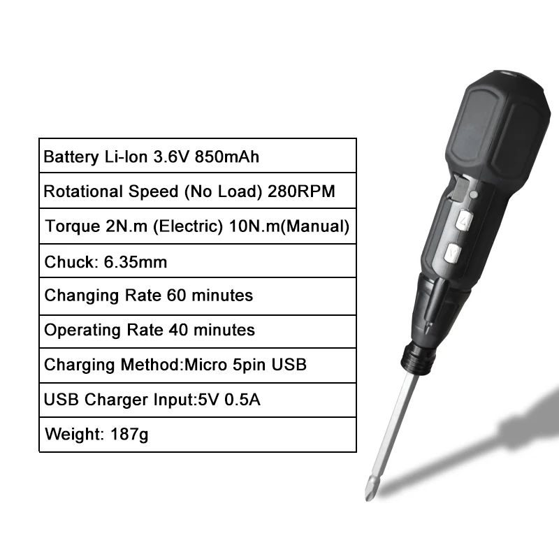 Maizhe Rechargeable Electric&Manual Duo Screwdriver 3.6V Cordless Mini Power Tool With LED Light For DIY Household 4