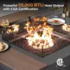 64" Gas Fire Pit Table for Outside Patio, 55,000 BTU Propane Firepit with Expandable Tabletop & Wind Guard 4