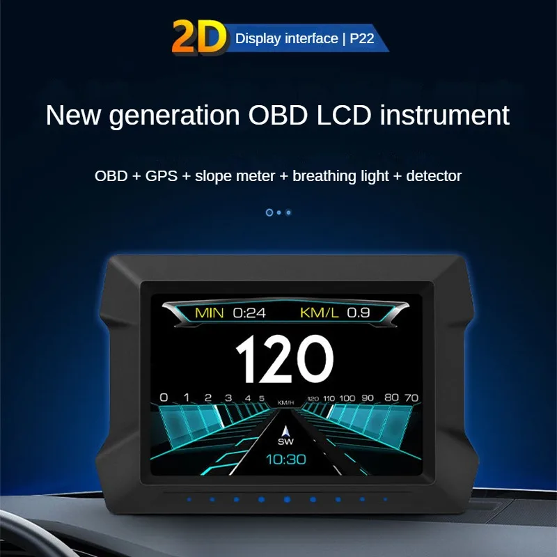 

Intelligent Head Up Display HD OBD LCD Instrument Slope Meter Car Fault Code Cleare Detector Vehicle Speed Detection Display