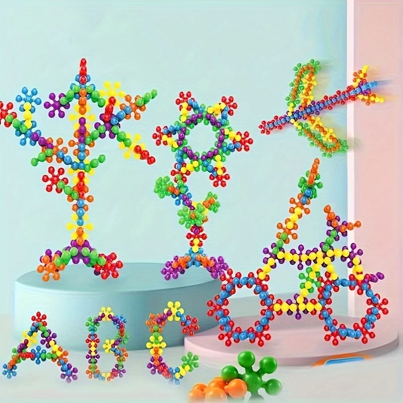 Snowflake Building Blocks 50pcs set packaging and contents