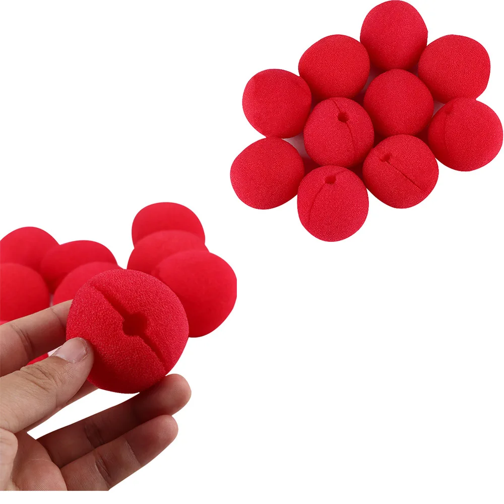 Hot Sales 10pcs Red Ball Foam Circus Clown Nose Comic Party Halloween Costume Circus Foam Ball Red Halloween Hot Adorable New Br