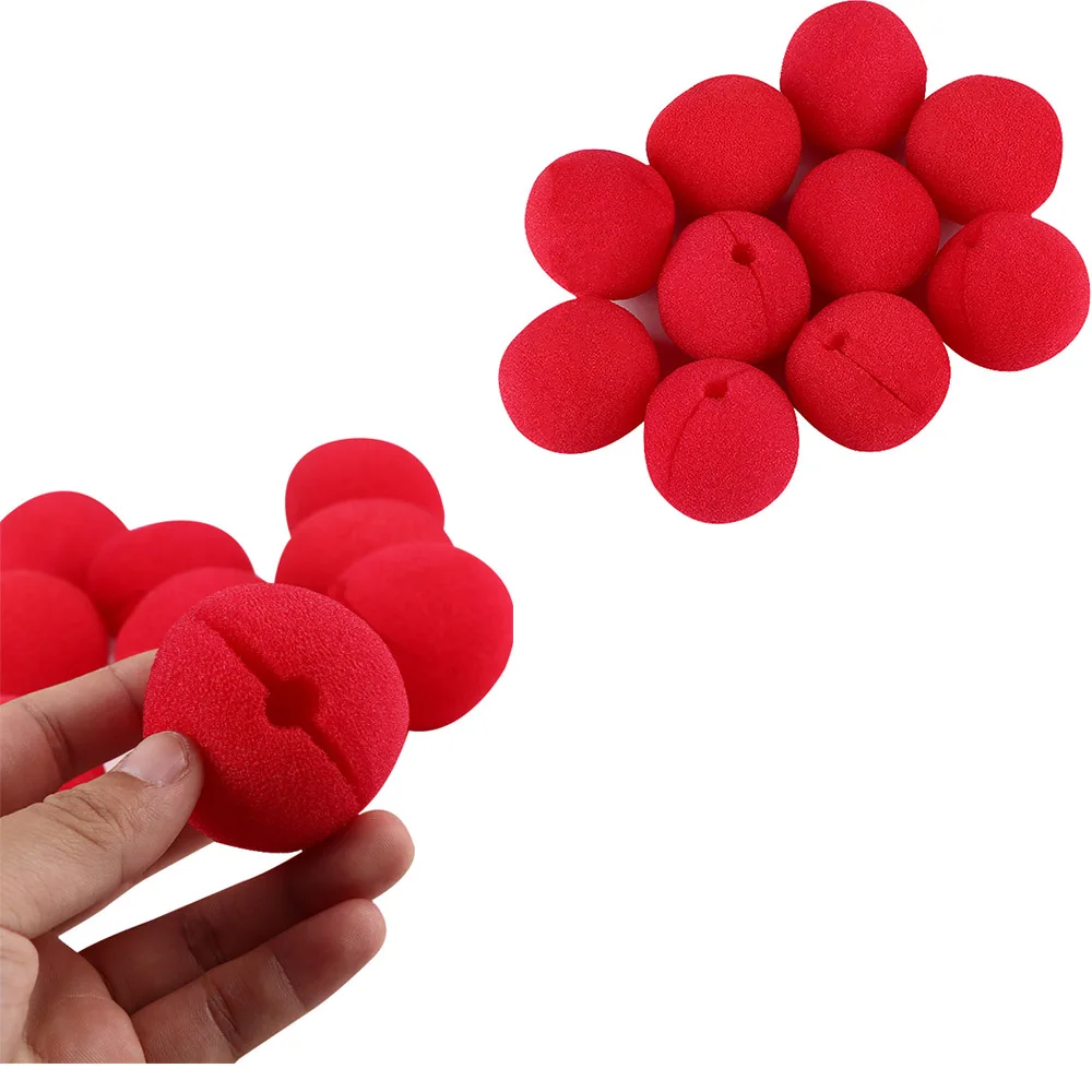 

Hot Sales 10pcs Red Ball Foam Circus Clown Nose Comic Party Halloween Costume Circus Foam Ball Red Halloween Hot Adorable New Br