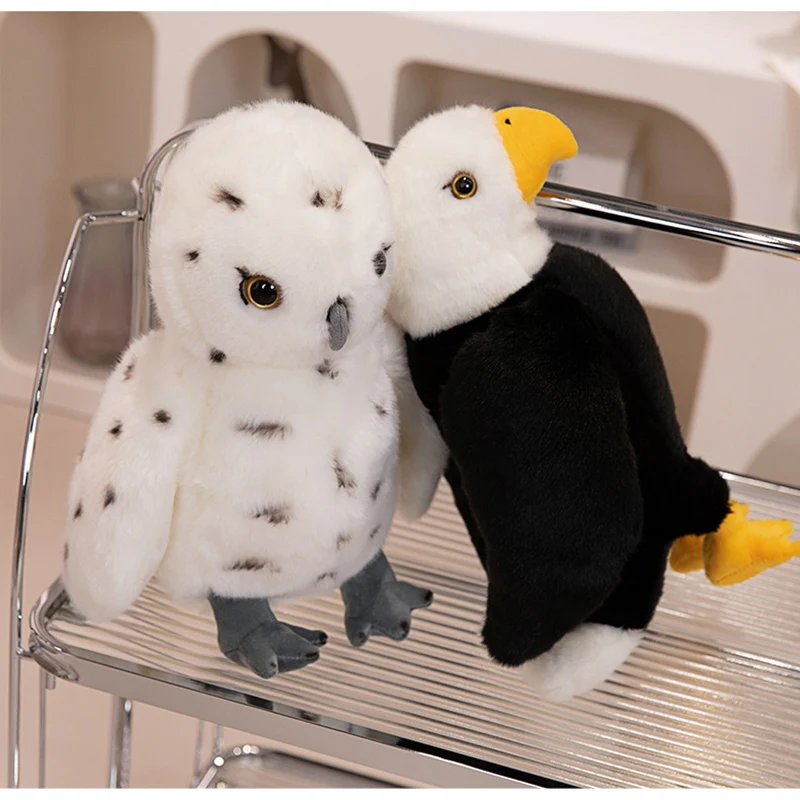 25cm Simulation Stuffed Animal Cute Birds Parrots Toucan Owl Eagle Peacock Plushies Kids Baby Toys Educational Gift For Children 5
