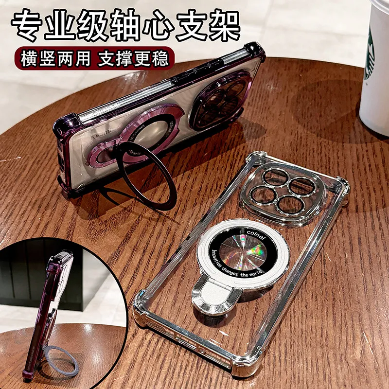 Magnetic Holder Airbag Transparent Shockproof Cover with Camera Protection