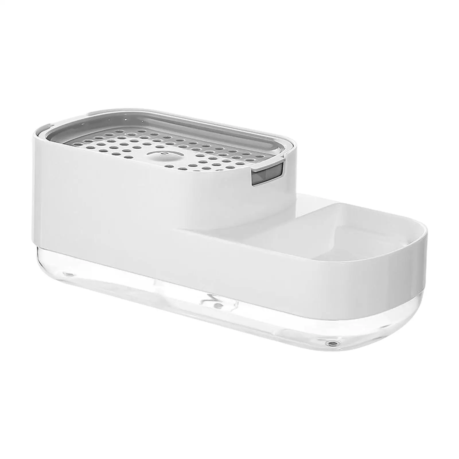 Soap Dispenser Refillable Dish Soap Dispenser Countertop Organizer Draining Tray Caddy Organizer with Sponge Holder Large Capacity for Bathroom