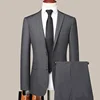 Suit Outdoor (Blazer+ Pants) Men's Fashion Business Gentleman's Business Suit Slim Outdoor Decoration Body Wedding Casual Suit