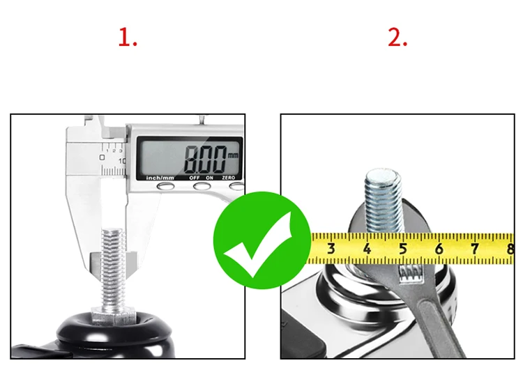 Description Picture 6 of item4 Pcs Furniture Caster Heavy Duty swivel 1.5/2inch M10 Screw plate Castor Wheels No Noise Industrial Machine Warehouse Restauran