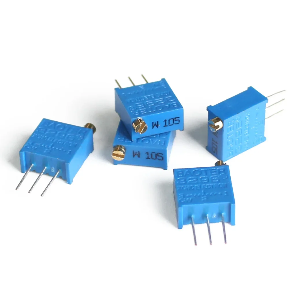 Adjustable Resistor Multiturn Potentiometer Linear Potentiometer Rotary Potentiometer Potentiometer Kit Trimmer Potentiometer 20PCS 3296W Trimpot Trimmer Potentiometer 100R 500R 1K 2K 5K 10K 20K 50K 100K 500K 1M Precision Adjustable Resistance Multi-turn