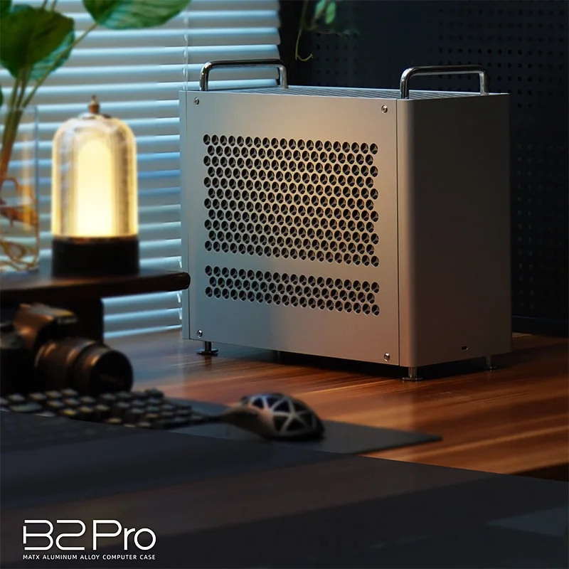 ZZAW B2Pro 올알루미늄 MATX 미니 컴퓨터 케이스 ATX/SFX 섀시 (손잡이 포함) 심플한 디자인 및 240 수냉 시스템 호환