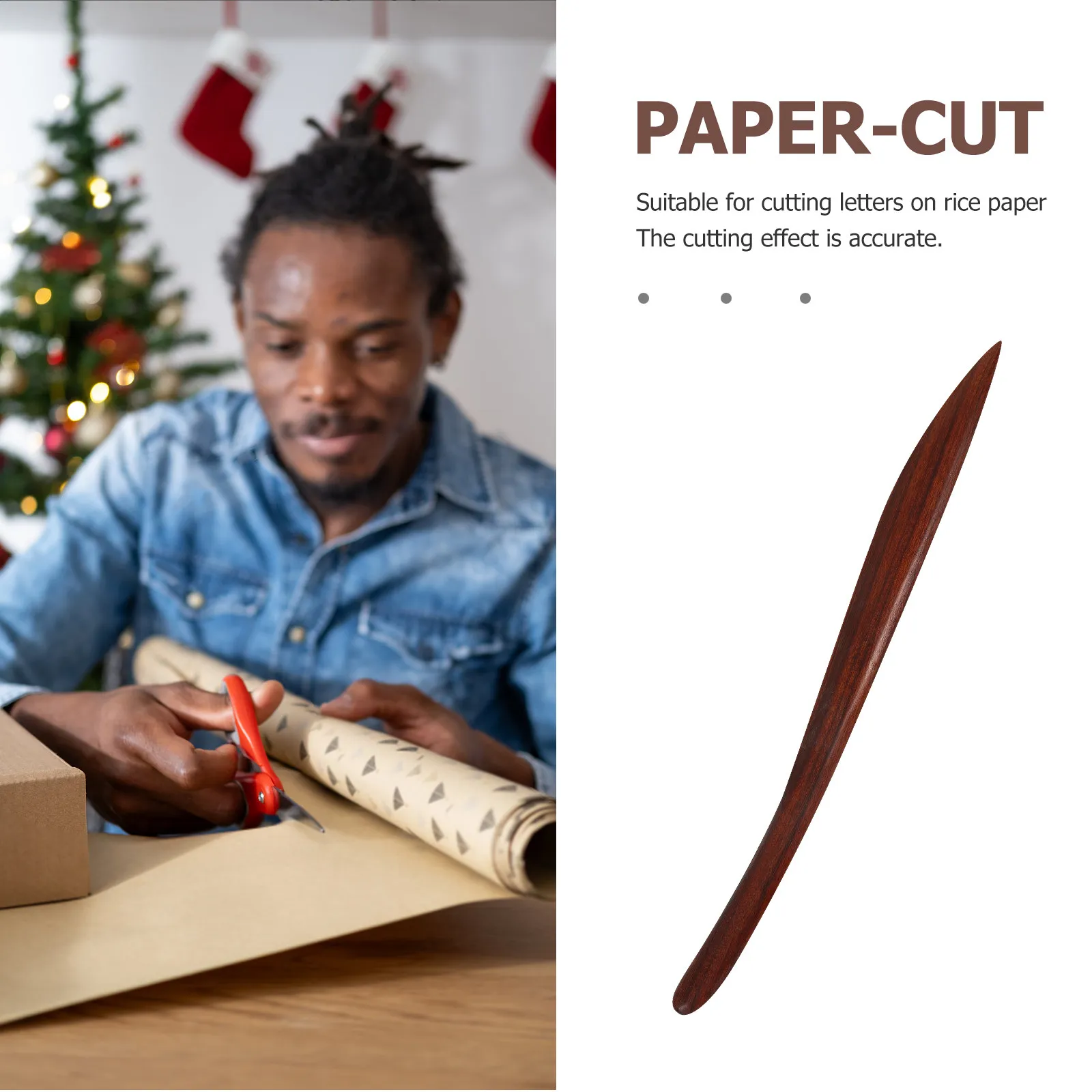 나무로 만든 봉투 개봉기, 레드우드 종이 절단 도구 (학교, 사무실, 가정용), 부드럽고 가벼운 휴대용 디자인