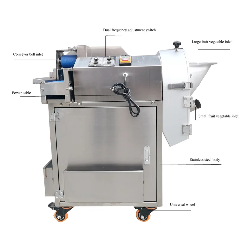 Commercial vegetable slice double speed cutting machine