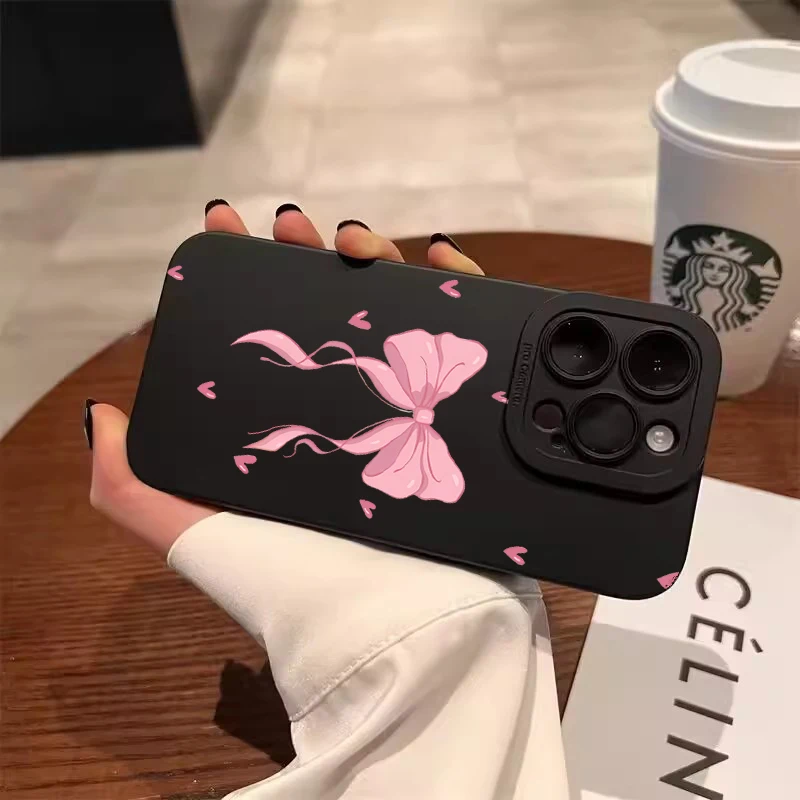 Pink Bow Flower Design Pattern Phone Case Cover