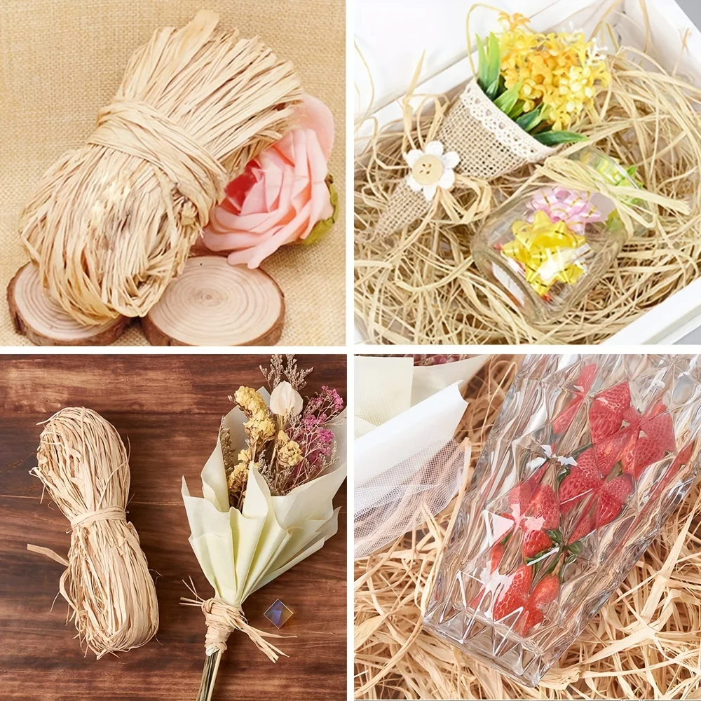 Natural Raffia Ribbon 100g For Florist Bouquest Decoration Crafts