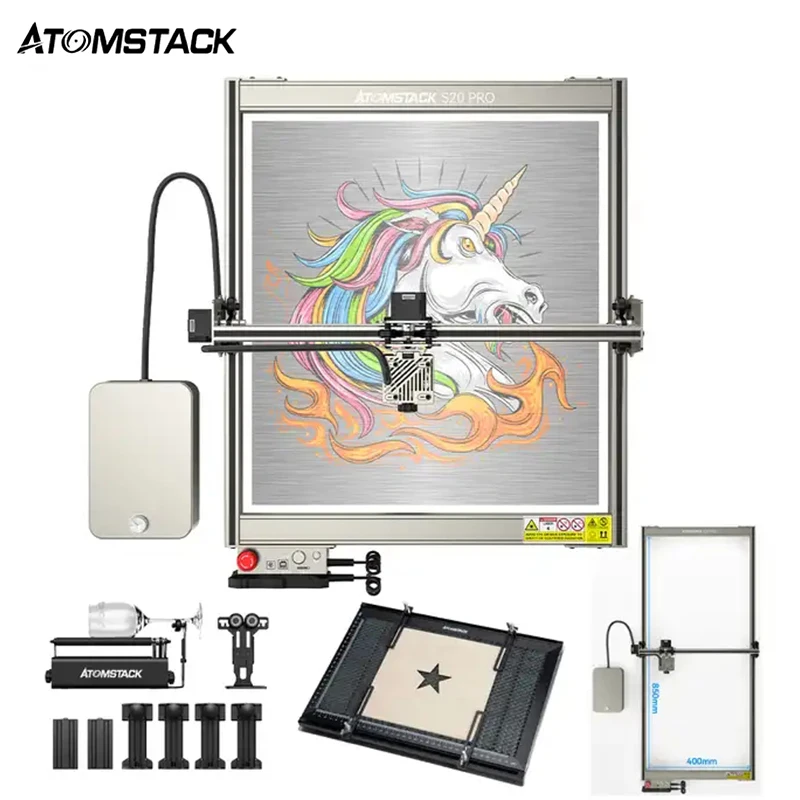

Atomstack X20 S20 Pro 130w Laser Engraver Machine Diy Engraving Metal Acrylic Wood Cut Built-in Double Air Assist App Control