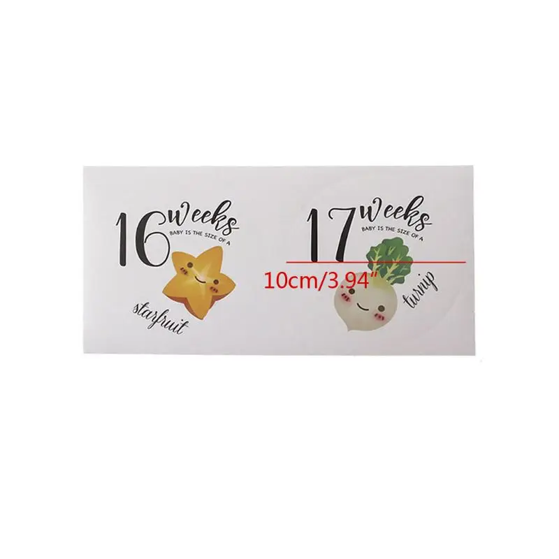 28 Pcs/Set Month Sticker Pregnant Women Photography Monthly Adhesive Stickers Fruit Print Coming Soon Belly Record
