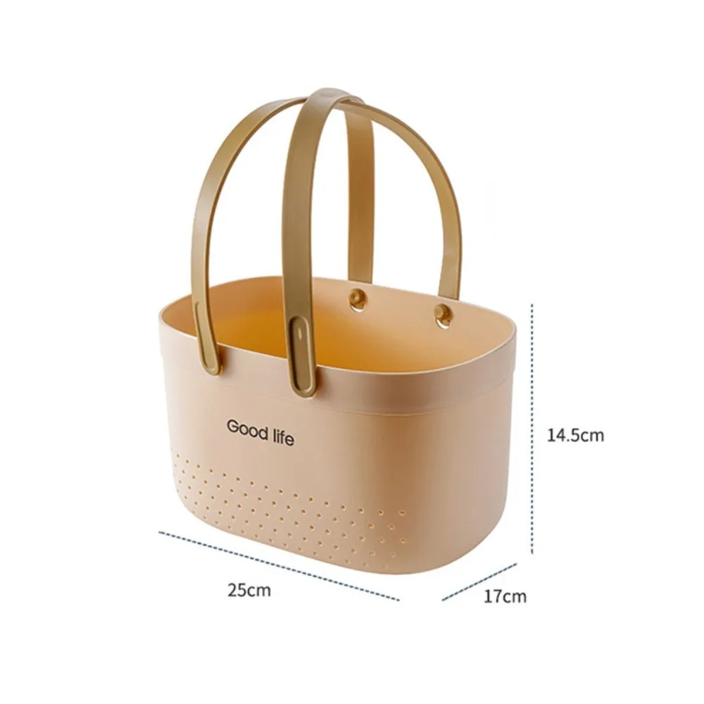 Plastic Wash Basket Large Capacity Silicone Handheld Sundries Storage Basket Portable Space Saving Bath for shower caddy basket