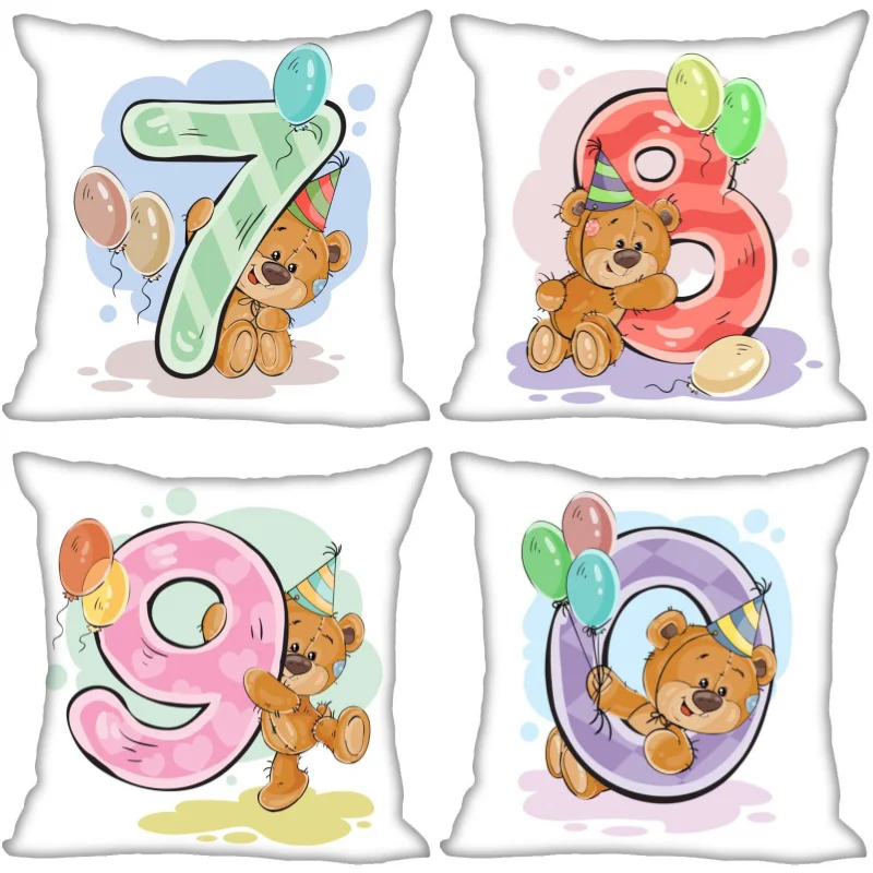 

Digital Cute Bear Flower Cushion Cover Kids Room Decoration Pillow Cases Living Home