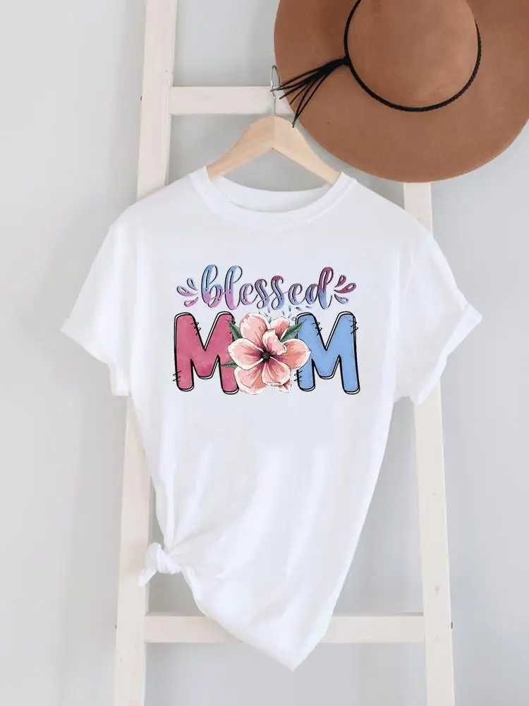 Mujeres Camiseta De Manga Corta Manga Corta Camisetas Impresión Casual Mamá Letra Flor Leopardo display picture 2