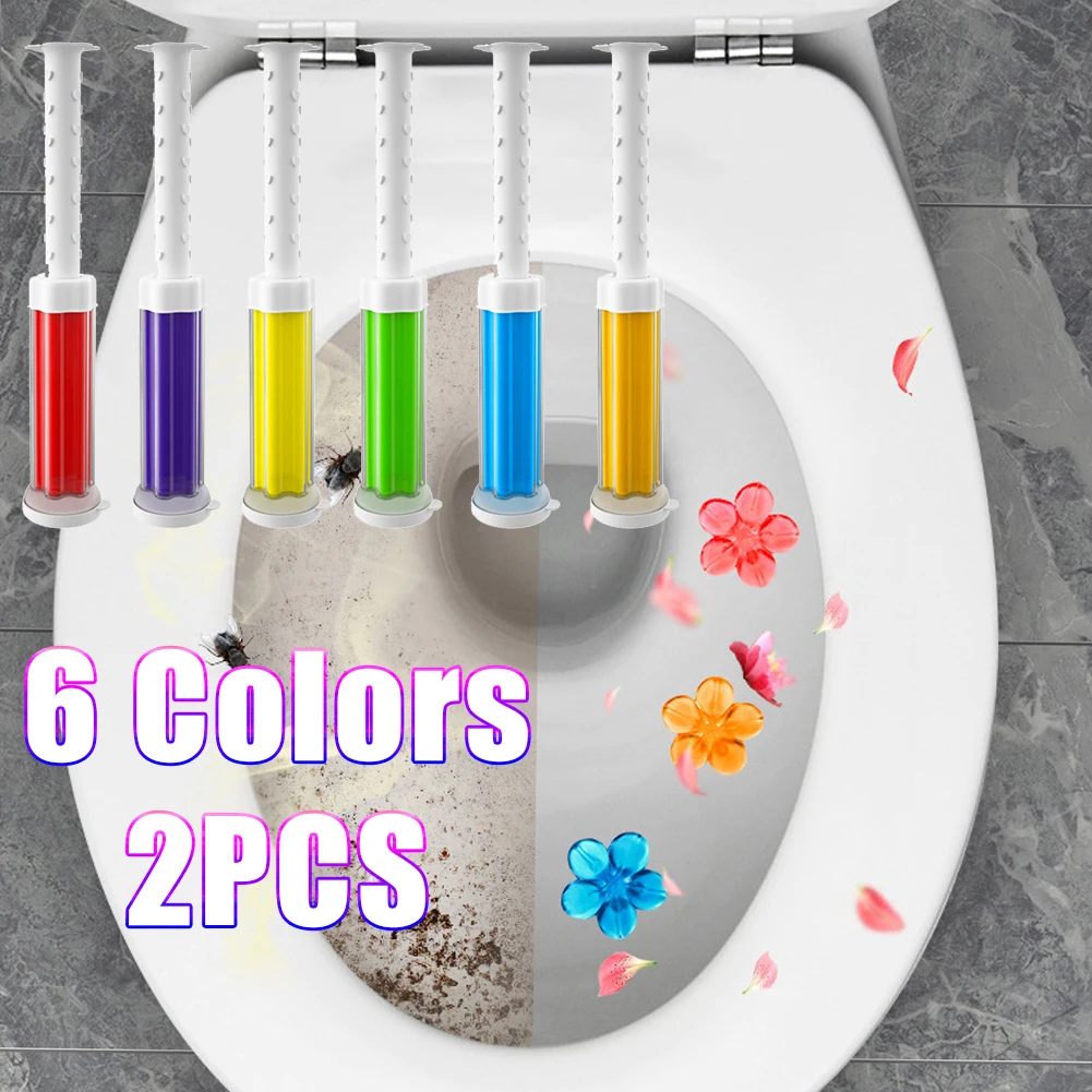Toilet Cleaner Toilet Cleaner Gel 2pcs Deodorant Air Freshener Aromatic Flower Detergent Bathroom Fragrance