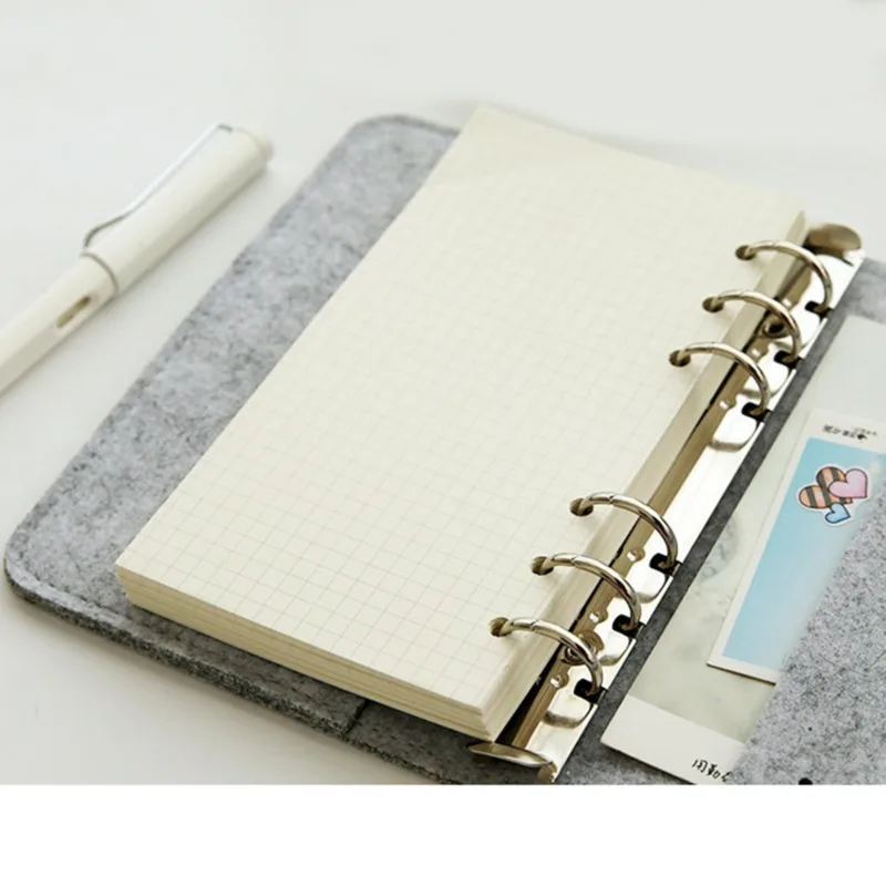 A5 A6 Felt Shell Fabric Notebook Paper Planner Inner Page Ring Binder Stationery Gift Traveler Journal Loose Leaf Notebook New 5