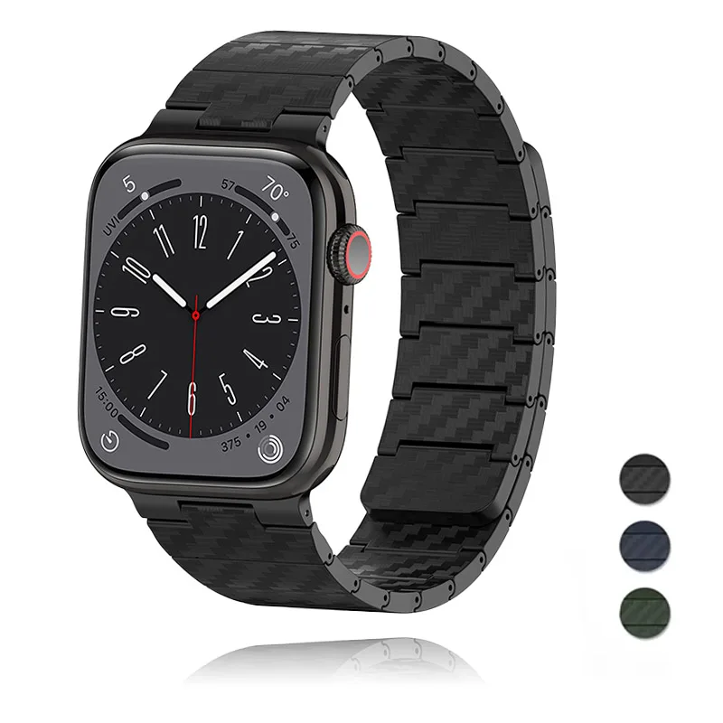 

Luxury Strap for Apple Watch Band Ultra 49mm 42 44 45mm 38 40 41mm Magnetic Carbon Fiber Bracelet for iWatch Series 8 7 6 5 se 4