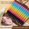 12-48Colors Soft Head Acrylic Marker Pen Set Waterproof Split Color Gradient Kawaii Graffiti Pen School Supplies Stationery 1