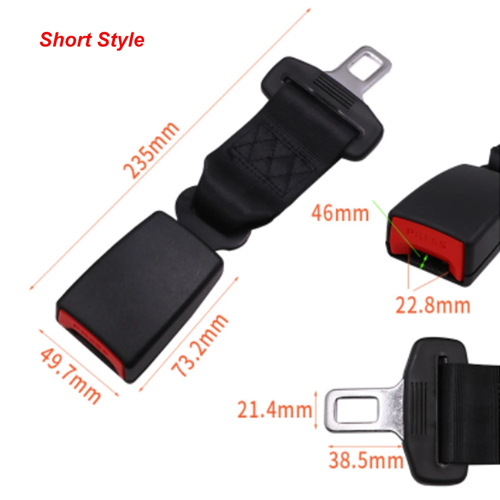Universal Car Seat Belt Extension Auto Belts Extender Durable Safety Seat Belt Buckle Clip Two Different Size seat belt extender car seat belt accessory seat belt extender kit