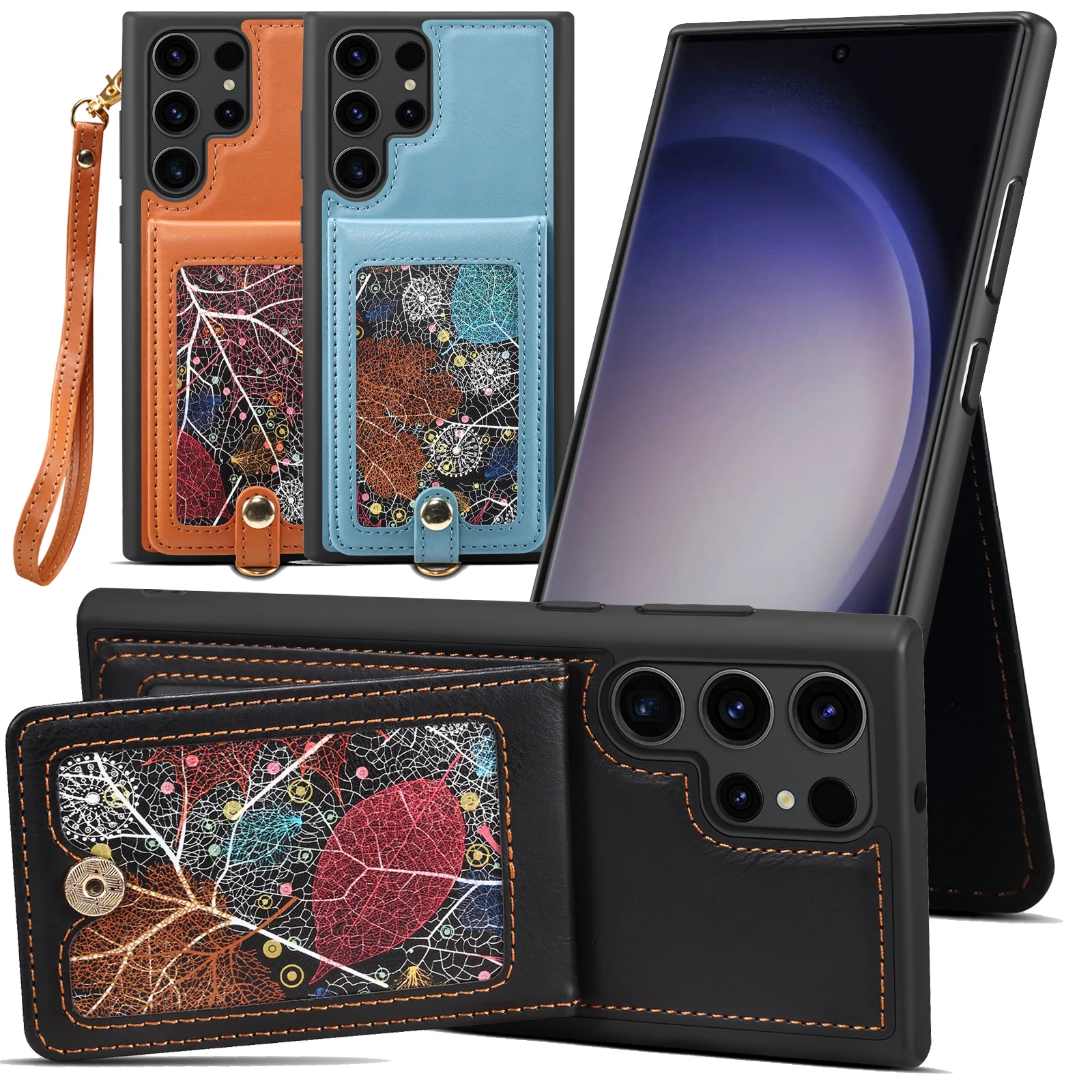 

Кожаный чехол-кошелек для Samsung Galaxy S24 S23 S22 S21 Ultra Plus