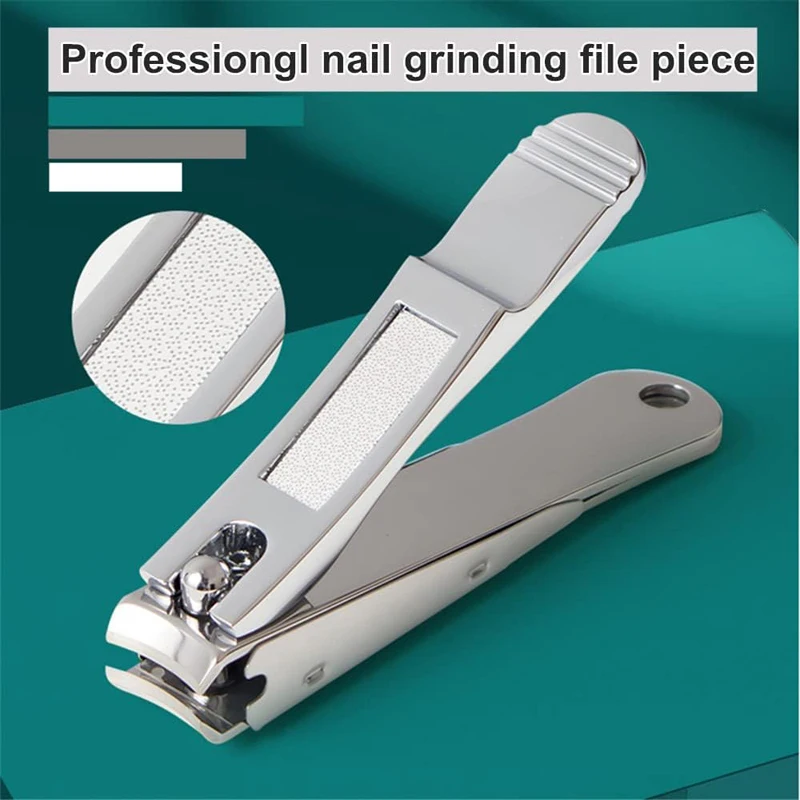 Nail Clippers Nail Scissors Set Manicure Nail Clipper Set Stainless Steel Anti Splash Fingernail Cutter Thick Hard Toenail Scissors Tools Two Sizes