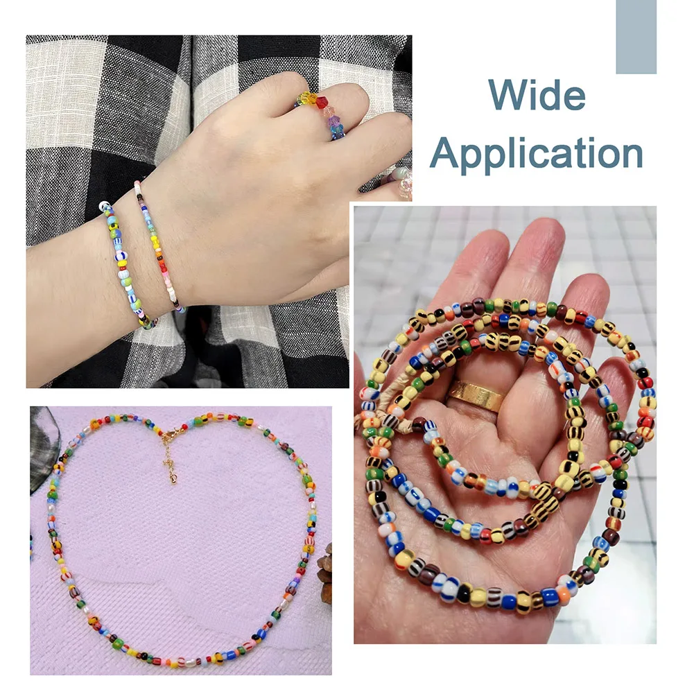 10 Strands Handmade Lampwork Beads Column Loose Spacer Bead Charms For Jewelry Making Necklace Bracelet DIY Accessories  4~6mm